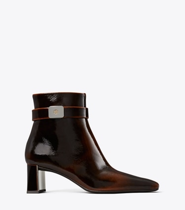 Tory Burch designer ankle boots Georgia Heeled Ankle Boot in AGED BARK side