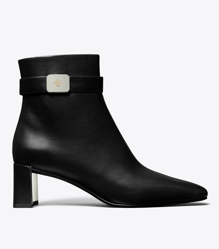 Tory Burch designer ankle boots Georgia Heeled Ankle Boot in PERFECT BLACK angle
