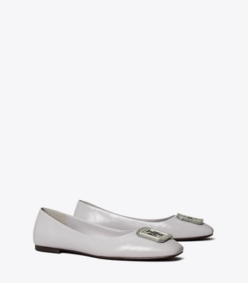 Tory Burch designer flats Georgia Pavé Ballet in BAY GRAY angle