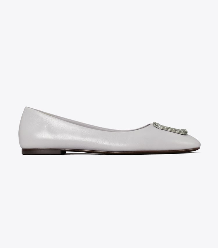 Tory Burch designer flats Georgia Pavé Ballet in BAY GRAY side