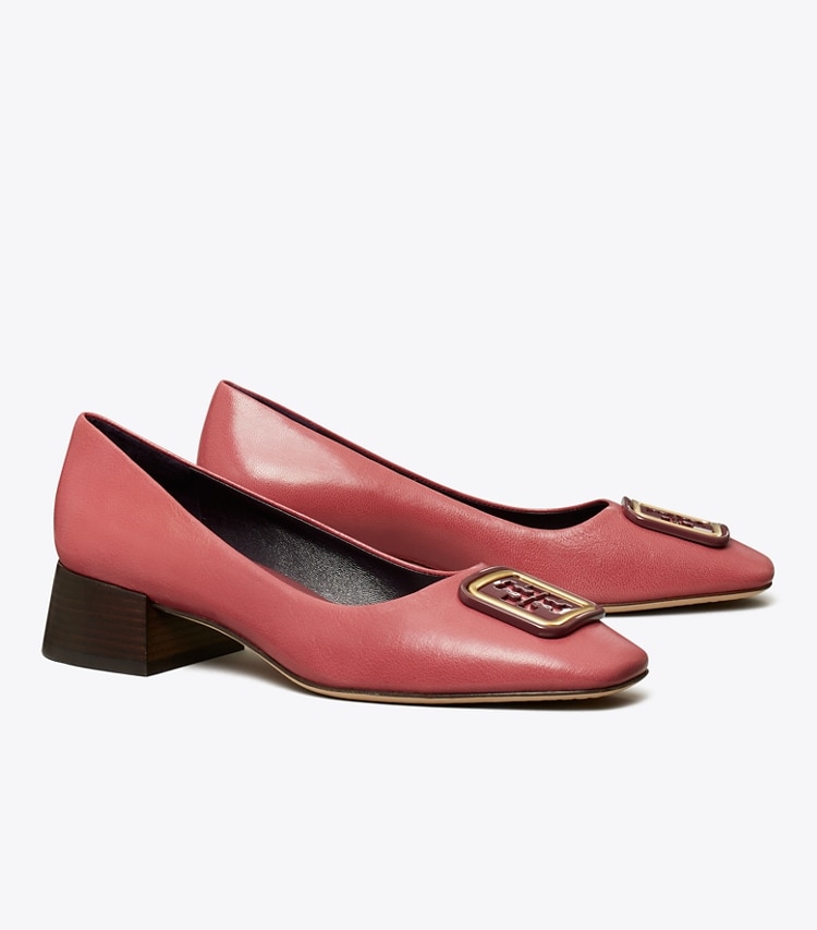 Tory Burch designer heels Georgia Pump  in VINTAGE EGGPLANT / VINTAGE EGGPLANT angle
