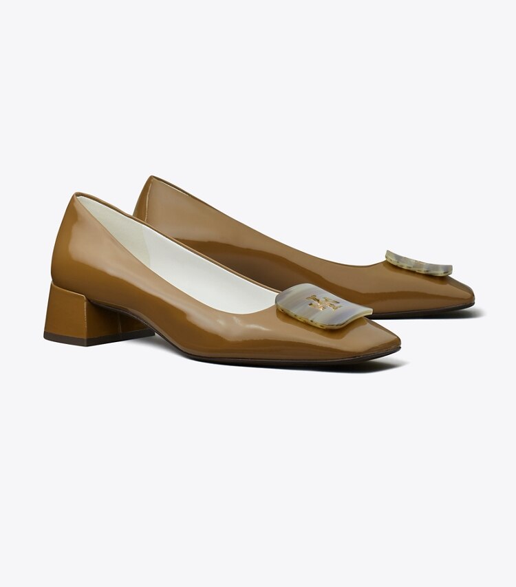Tory Burch designer ヒール ジョージア パンプス ワイド in ALMOND OATS angle
