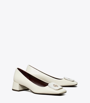Tory Burch designer heels Georgia Pump in LIGHT CREAM angle