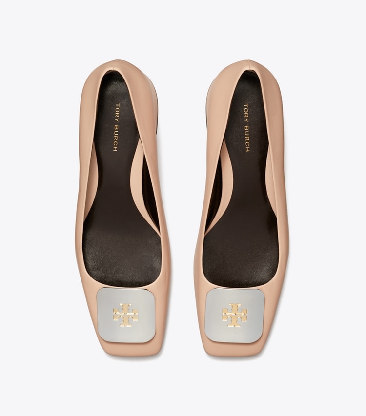 Tory Burch designer heels Georgia Pump in PINK BRICK overhead