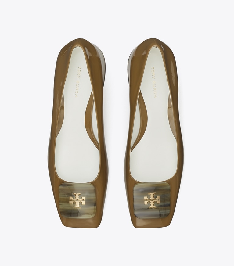 Tory Burch designer heels Georgia Pump in ALMOND OATS angle
