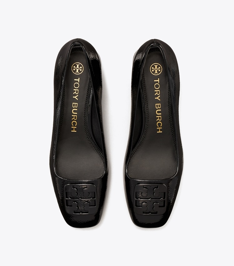 Tory Burch designer heels Georgia Pump in PERFECT BLACK overhead