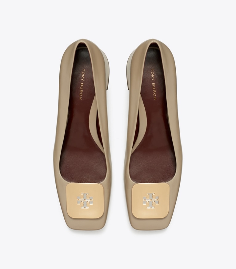 Tory Burch designer heels Georgia Pumps in ECRU von oben