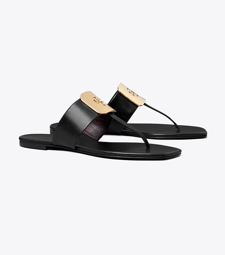 Tory Burch designer sandals Georgia Sandal in PERFECT BLACK angle