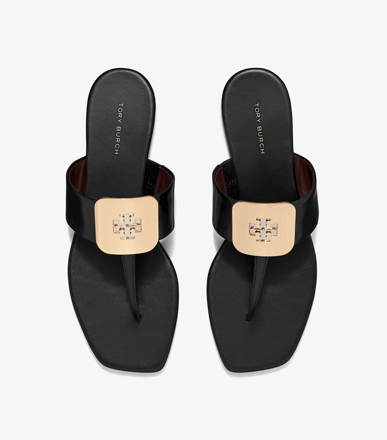 Tory Burch designer sandals Georgia Sandal in PERFECT BLACK angle