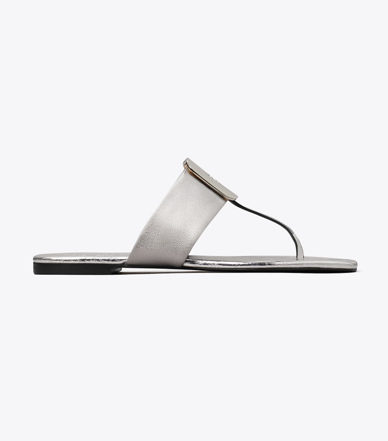 Tory Burch designer sandals Georgia Sandal in SILVER side