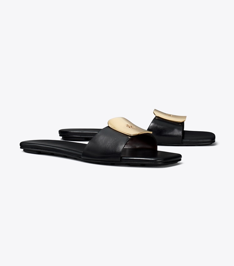 Tory Burch designer sandals Georgia Slide in PERFECT BLACK angle