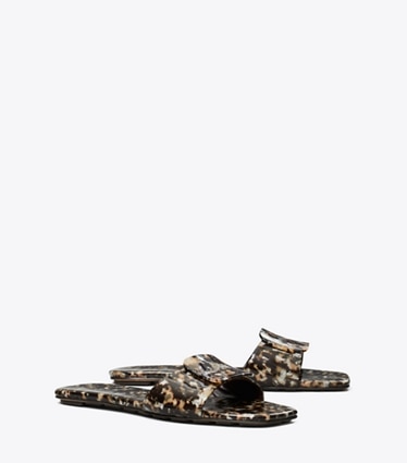 Tory Burch designer sandals Georgia Slide in CARAMEL MULTI angle