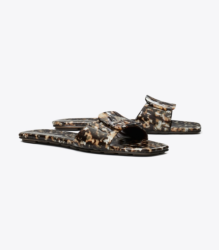 Tory Burch designer sandals Georgia Slide in CARAMEL MULTI angle