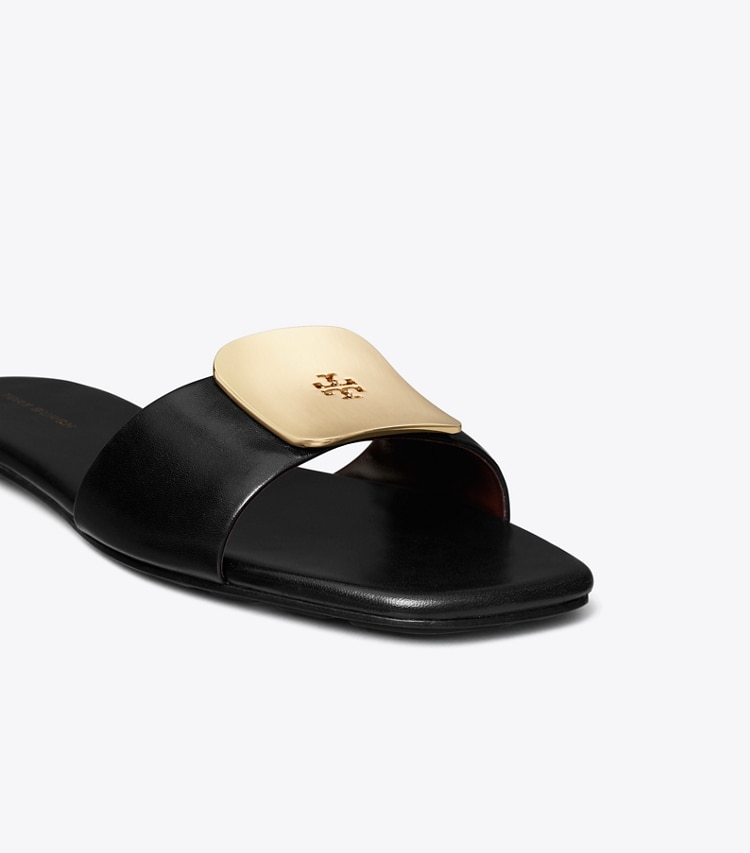 Tory Burch designer sandals Georgia Slide in PERFECT BLACK detail