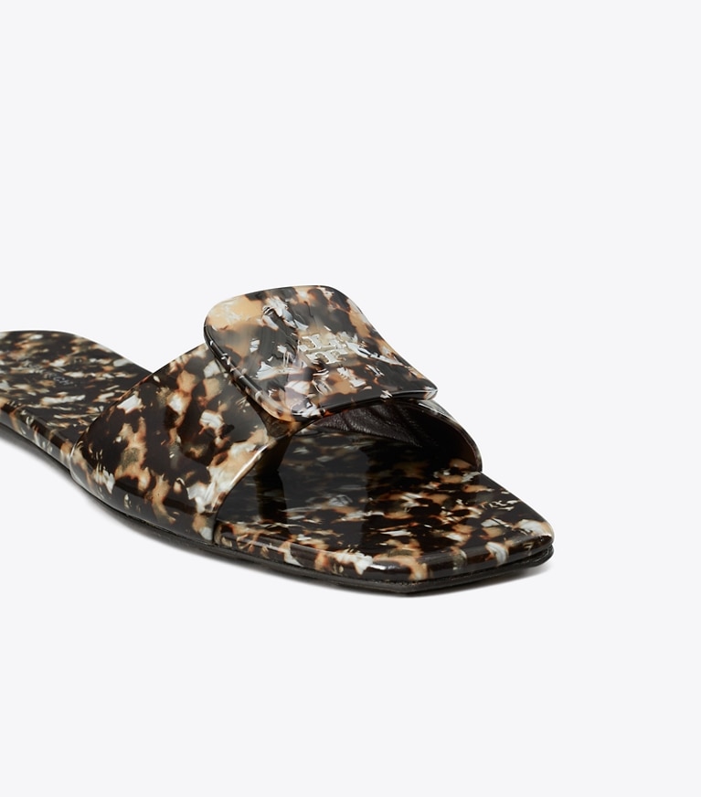 Tory Burch designer sandals Georgia Slide in CARAMEL MULTI angle