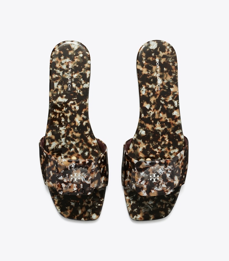 Tory Burch designer sandals Georgia Slide in CARAMEL MULTI overhead
