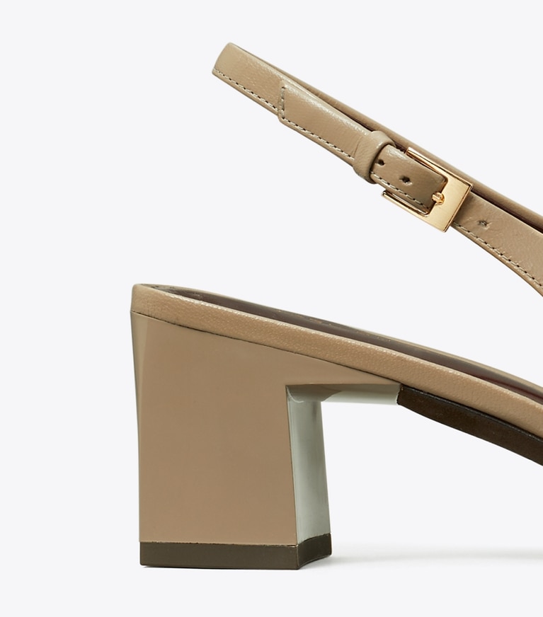 Tory Burch designer ヒール ジョージア スリングバックヒール in DARK ELK angle