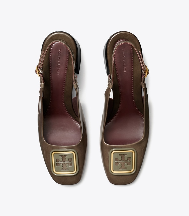 Tory Burch designer heels Georgia Slingback in Grigio Spongy overhead