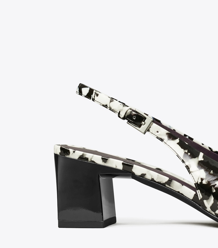 Tory Burch designer heels Georgia Slingback Pump in DARK MARBLE MULTI-TONE detail