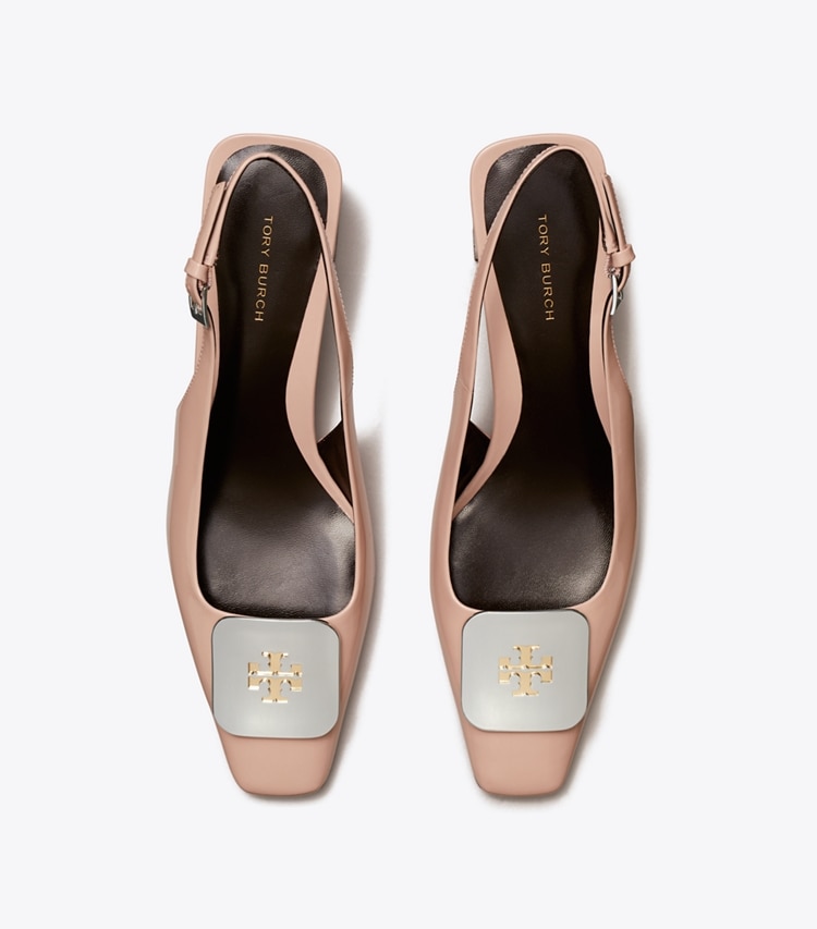Tory Burch designer heels Georgia Slingback Pump in PINK BRICK overhead