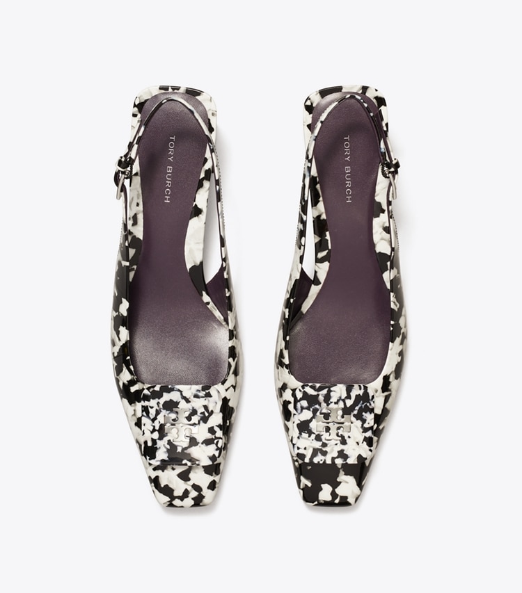 Tory Burch designer heels Georgia Slingback Pump in DARK MARBLE MULTI-TONE overhead