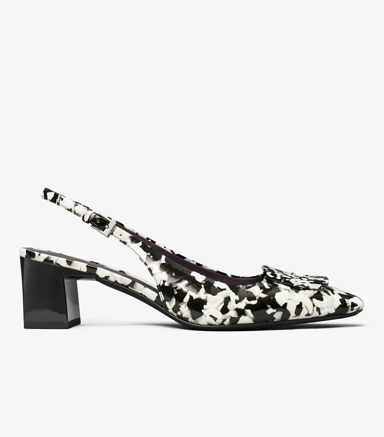 Tory Burch designer heels Georgia Slingback Pump in DARK MARBLE MULTI-TONE side