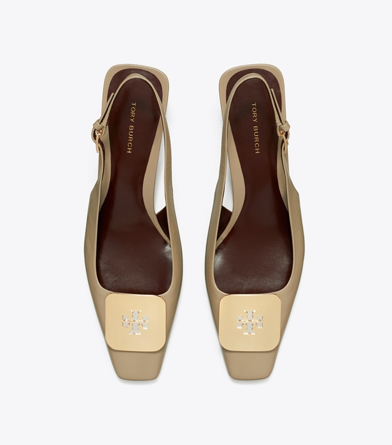 Tory Burch designer heels Georgia Slingback-Pumps in DARK ELK angle