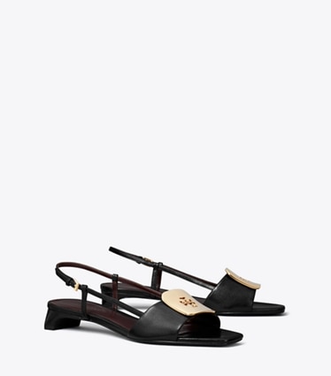 Tory Burch designer sandals Georgia Slingback Sandal in PERFECT BLACK angle