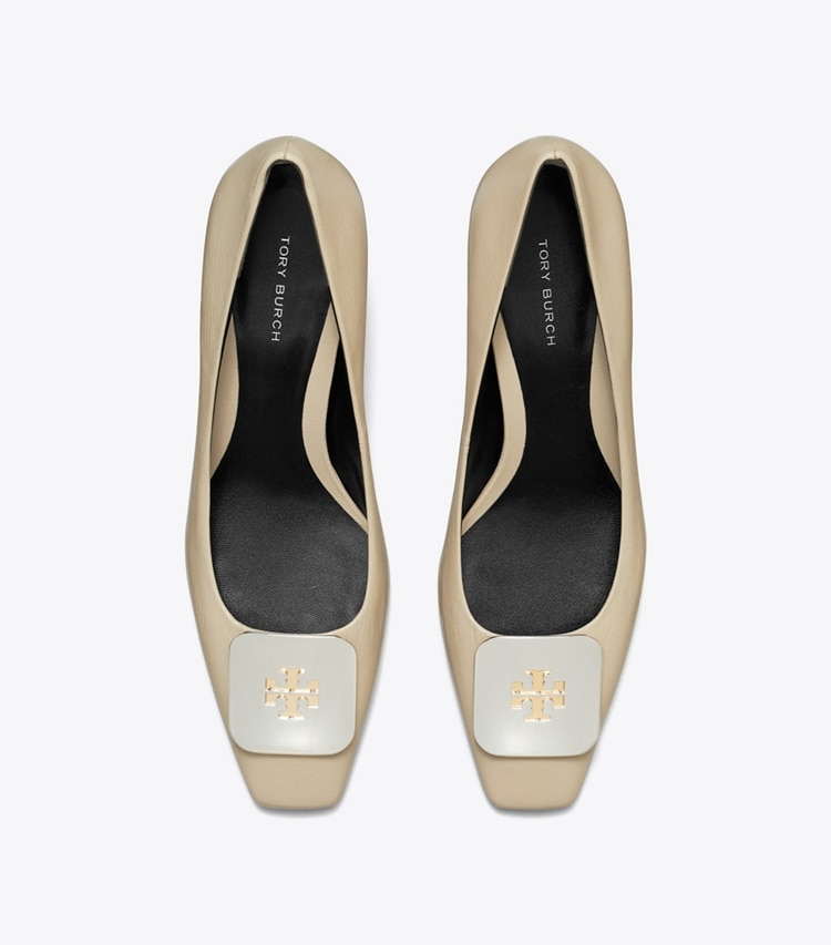 Tory Burch designer heels Georgia Wedge in STONE GRAY overhead