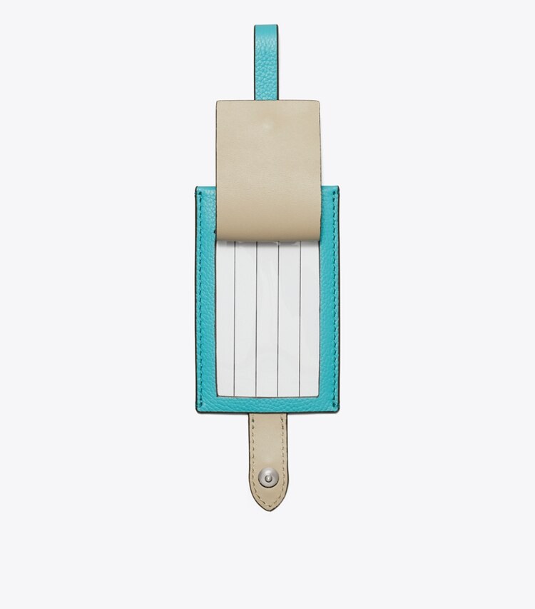 Tory Burch designer reise accessoires Gepäckanhänger in Soft Turquoise von oben