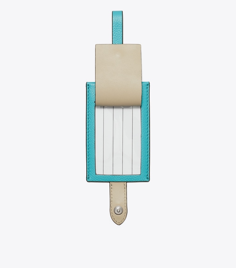 Tory Burch designer reise accessoires Gepäckanhänger in Soft Turquoise von oben