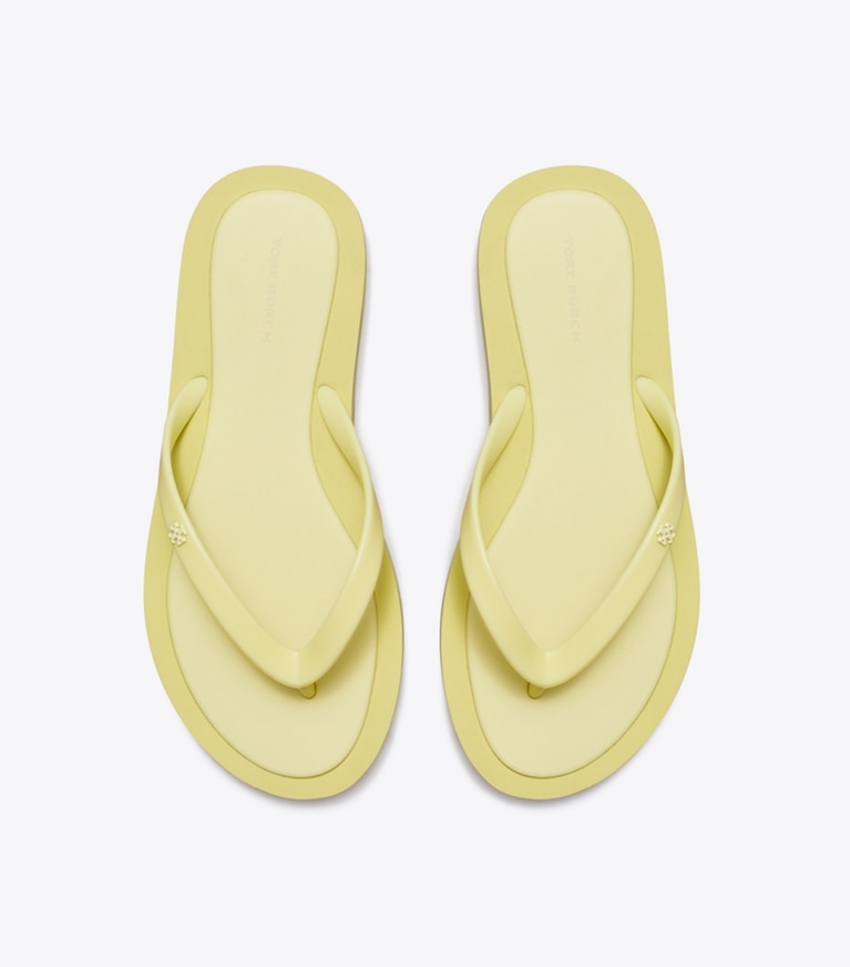 Tory Burch designer sandalen Gepolsterter Kira Flipflop in SOFT YELLOW / SOFT YELLOW von oben