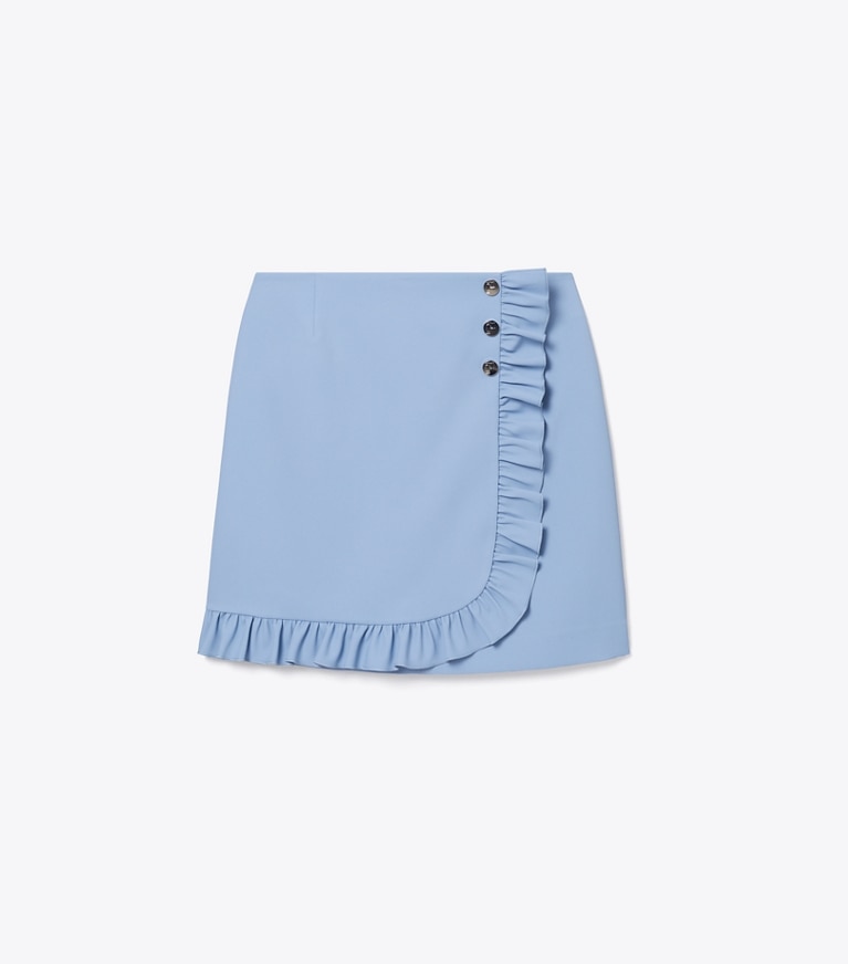 Tory Sport designer unterteile Gerüschter Golfrock aus Funktionstwill in Seafaring front