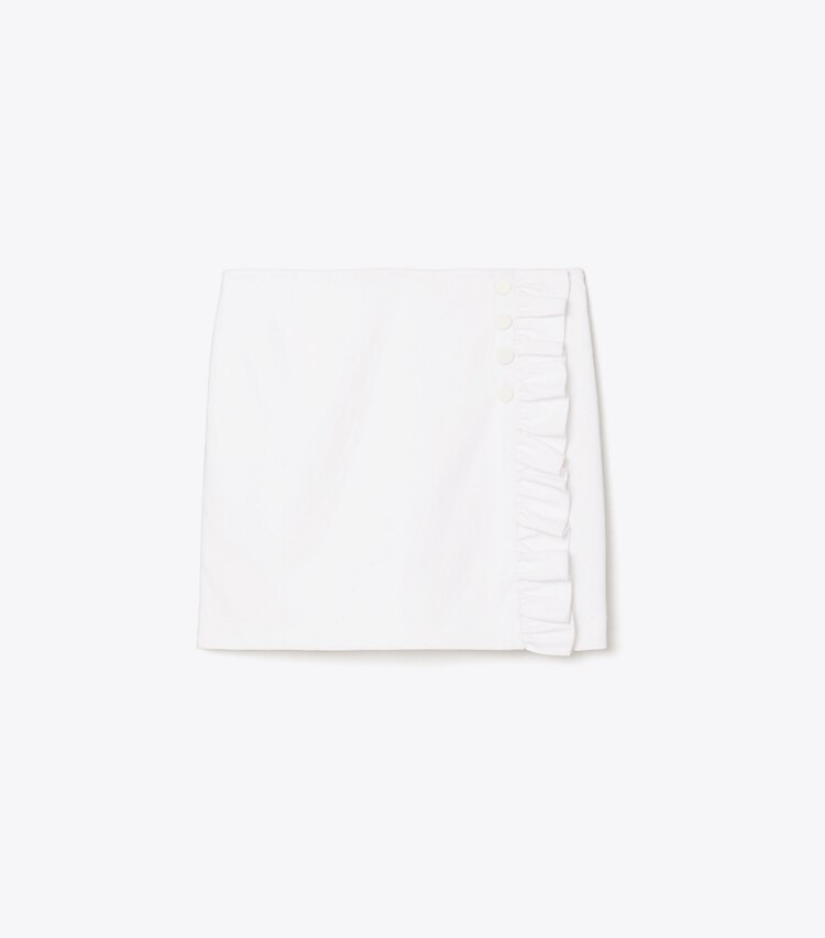 Tory Sport designer unterteile Gerüschter Skort aus Funktionstwill in Snow White front