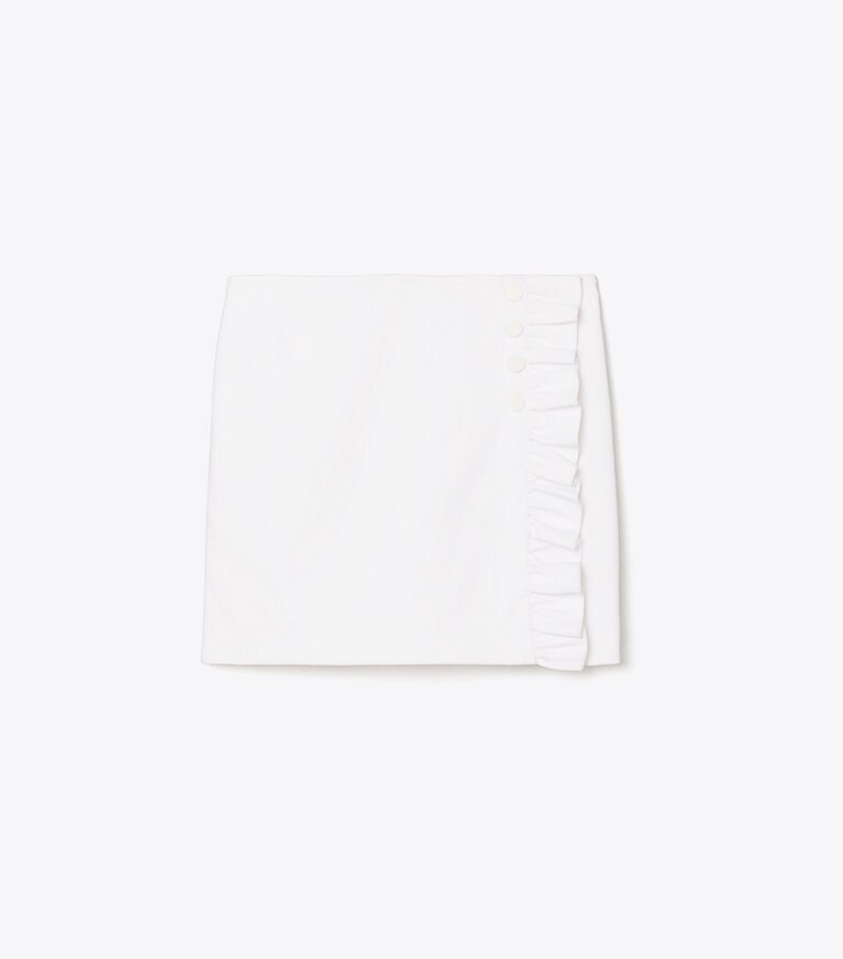 Tory Sport designer unterteile Gerüschter Skort aus Funktionstwill in Snow White front