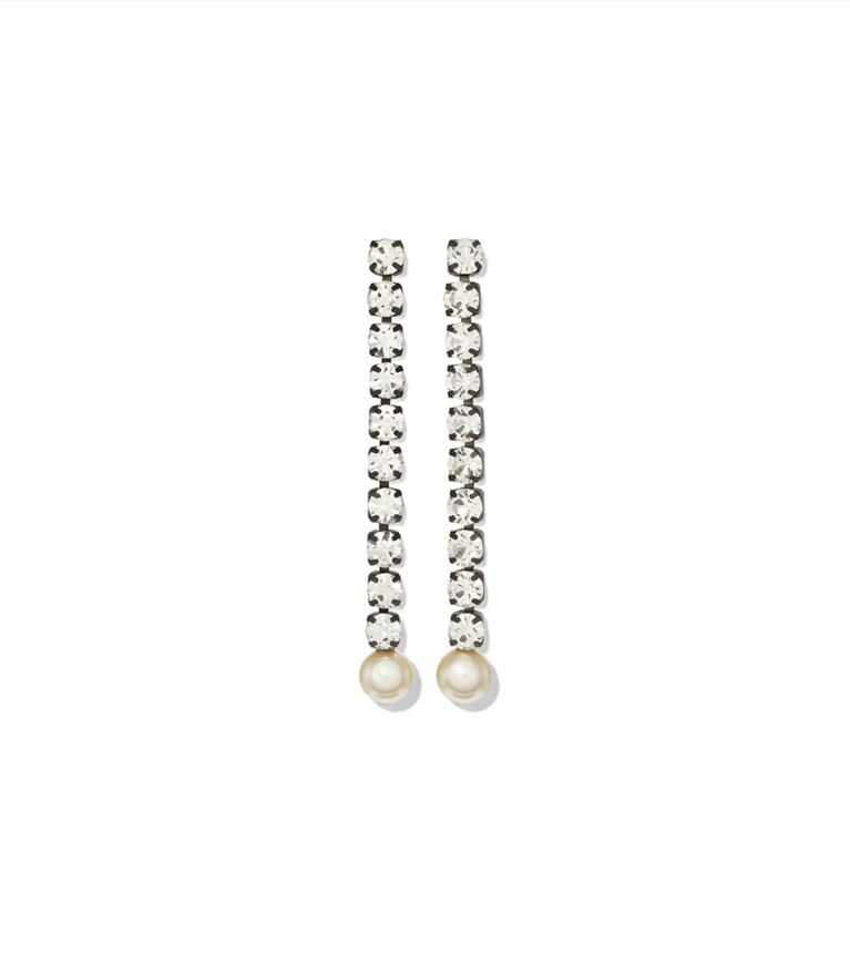 Tory Burch designer ohrringe Gerade Moondance Ohrringe in Hematite / Crystal / Cream additional