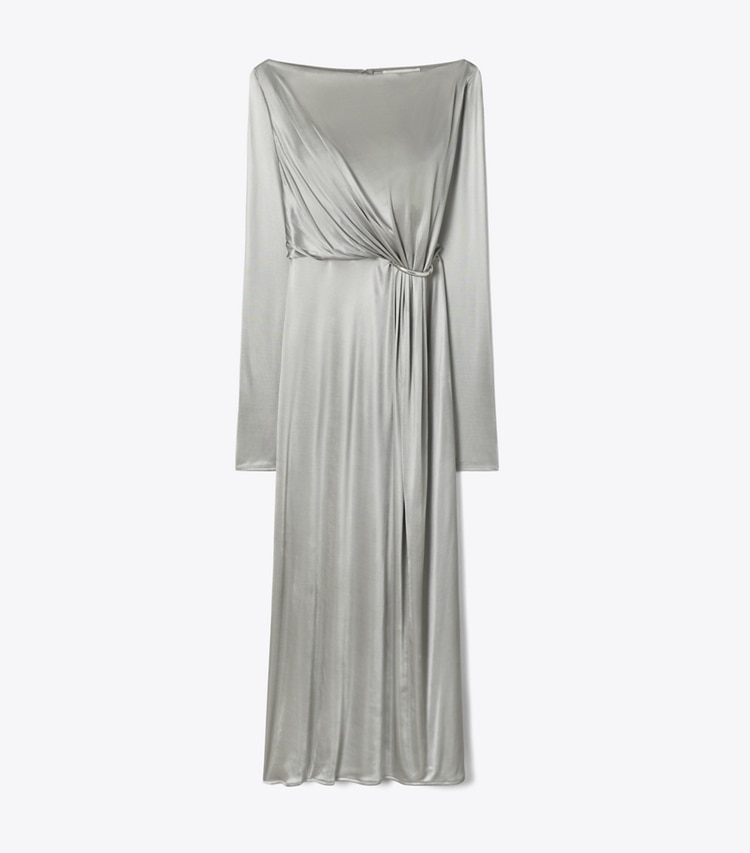 Tory Burch designer kleider Gerafftes Jerseykleid in Gray front