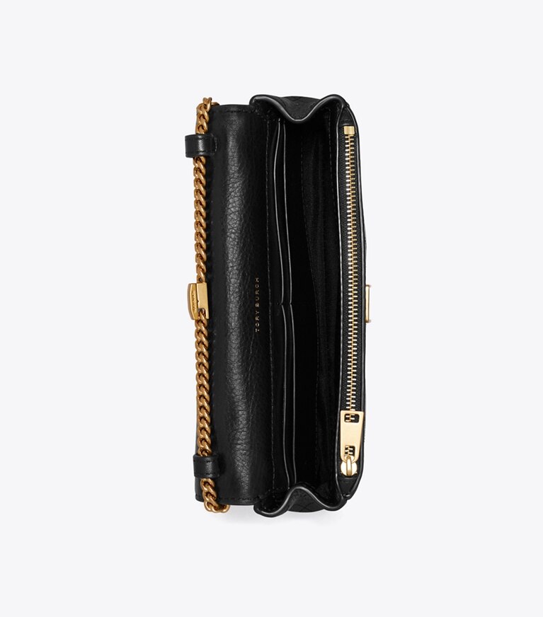 Tory Burch designer crossbody bags Gesteppte Charlie Crossbody Bag mit Kette in Black von oben