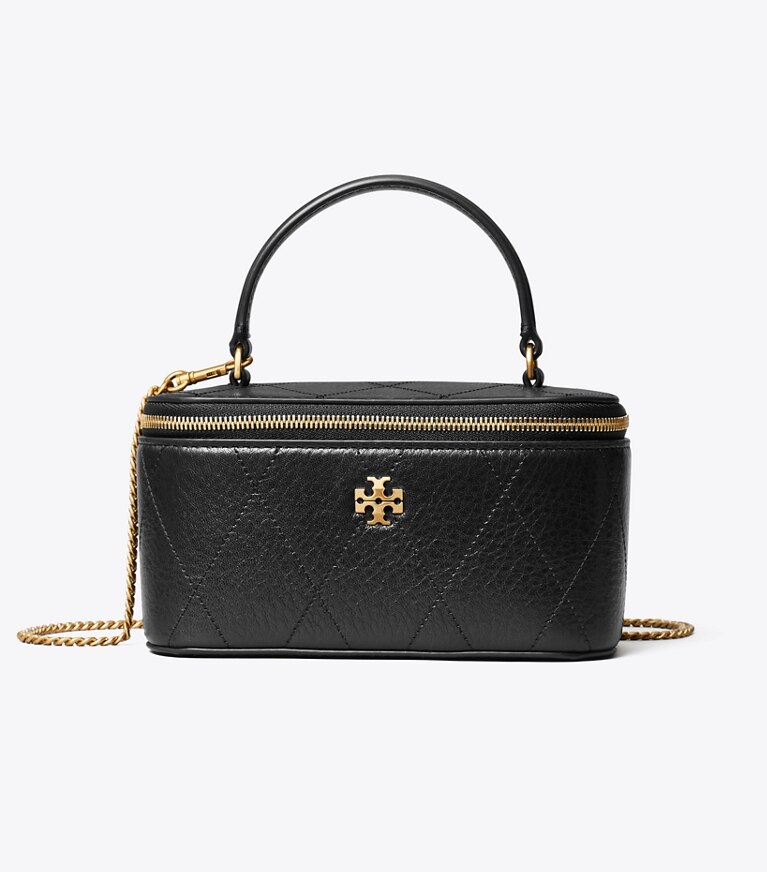 Tory Burch designer crossbody bags Gesteppte Charlie Kosmetiktasche in Black front