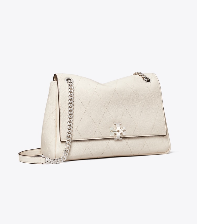 Tory Burch designer schultertaschen Gesteppte Charlie Schultertasche in Light Cream angle