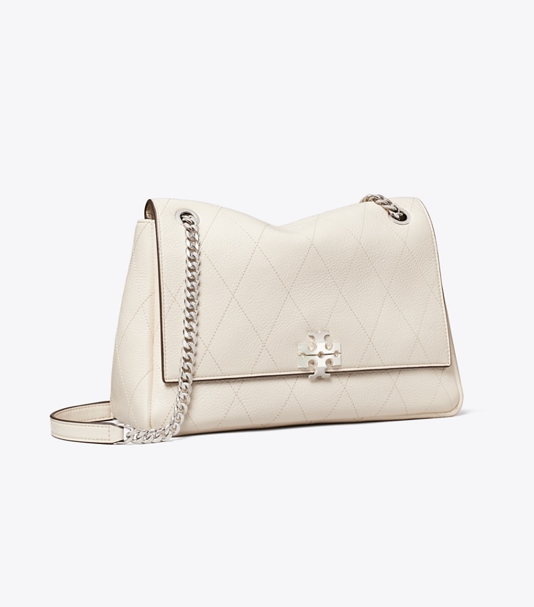 Tory Burch designer schultertaschen Gesteppte Charlie Schultertasche in Light Cream angle