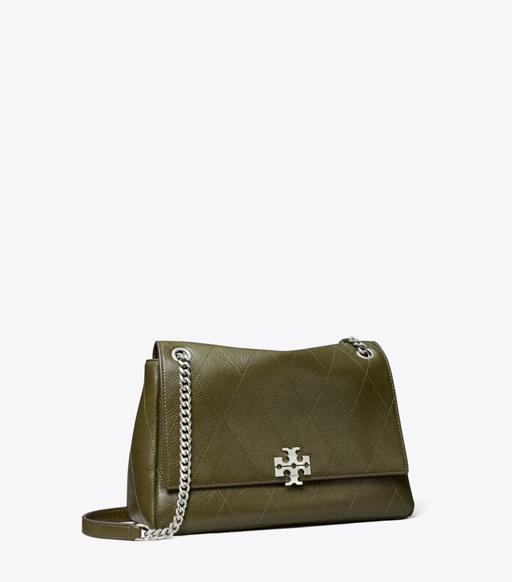 Tory Burch designer schultertaschen Gesteppte Charlie Schultertasche in Dark Olive angle