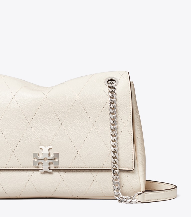 Tory Burch designer schultertaschen Gesteppte Charlie Schultertasche in Light Cream detail