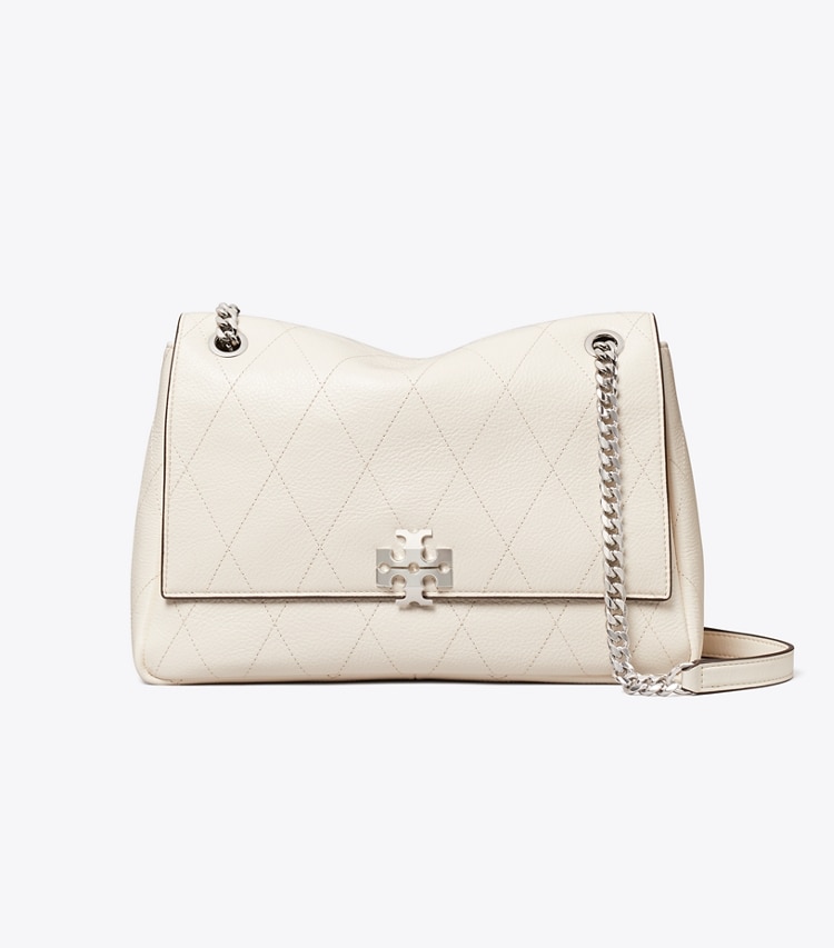 Tory Burch designer schultertaschen Gesteppte Charlie Schultertasche in Light Cream front
