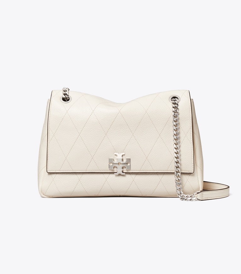 Tory Burch designer schultertaschen Gesteppte Charlie Schultertasche in Light Cream front