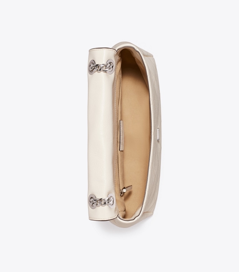 Tory Burch designer schultertaschen Gesteppte Charlie Schultertasche in Light Cream von oben