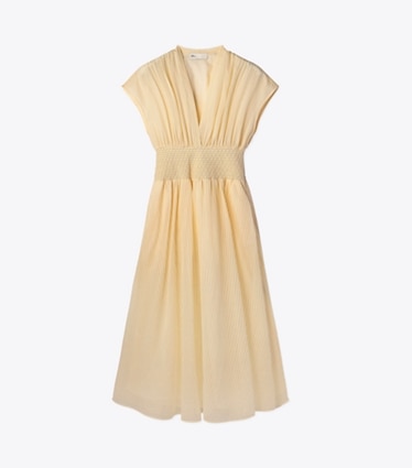 Tory Burch designer kleider Gestreiftes Baumwollkleid in Cream front