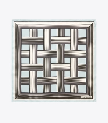 Tory Burch designer schals Gestreiftes Halstuch mit Farbverlauf in Gradual Stripe Blue von oben