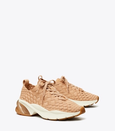 Tory Burch designer sneakers Gewebte Good Luck Sneaker in VINTAGE BLUSH angle