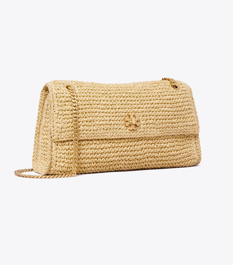 Tory Burch designer schultertaschen Gewebte Kira Schultertasche mit Drehverschluss in Natural angle